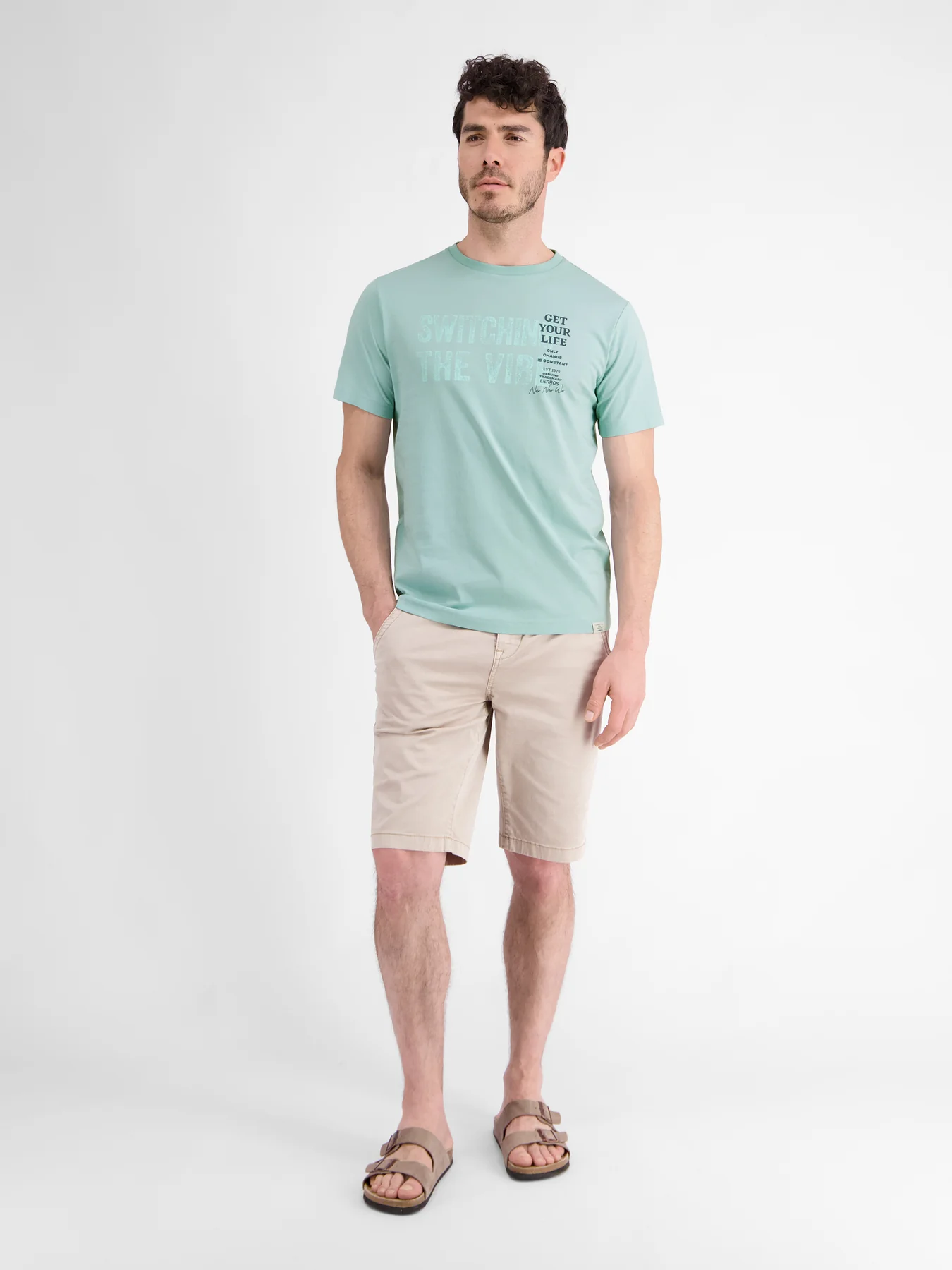 Lerros 2423005 EFFEN T-SHIRT PRINT OP DE BORST (622 COASTAL SEA BLUE) Fabrikladen