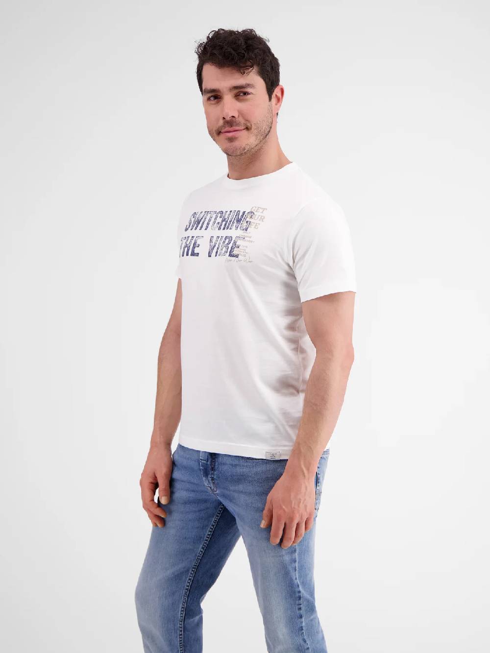 Lerros 2423005 EFFEN T-SHIRT PRINT OP DE BORST (103 BROKEN WHITE) zollfrei