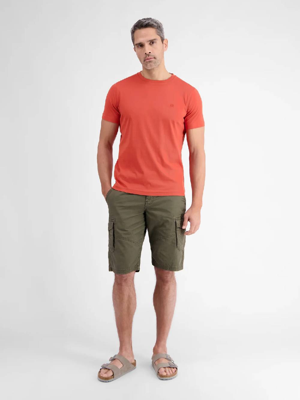 Lerros 2423000 EFFEN BASIC T-SHIRT LOGOSTEEK (327 DEEP CORAL RED) 2025