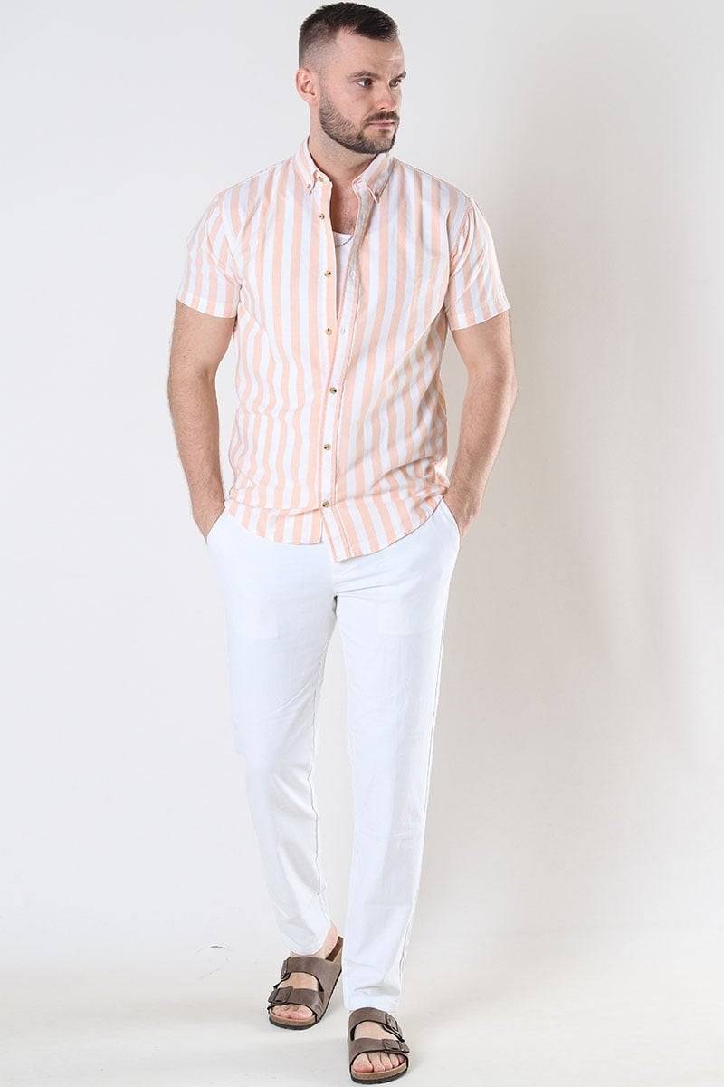 Only & Sons ONSMARK TAP 0011 COTTON LINEN PNT WHITE Neueste Mode