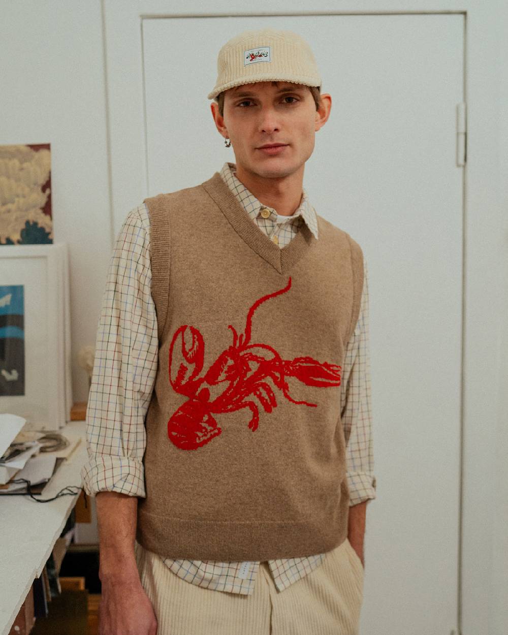 Rotholz Lobster Strick Weste Recycelte Wolle - Braun Kauf eins, bekomm eins gratis