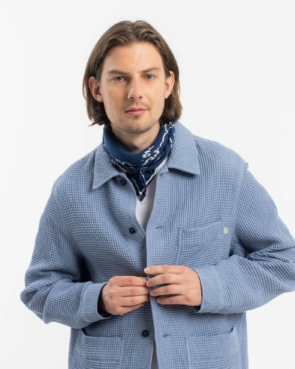 Rotholz Workwear Jacke Waffle Cotton - Hellblau Super Rabatt