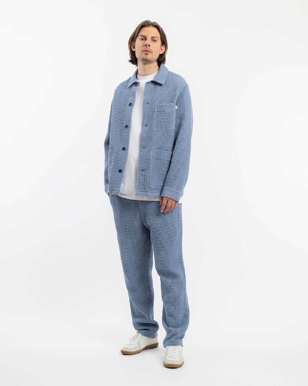 Rotholz Workwear Jacke Waffle Cotton - Hellblau Super Rabatt