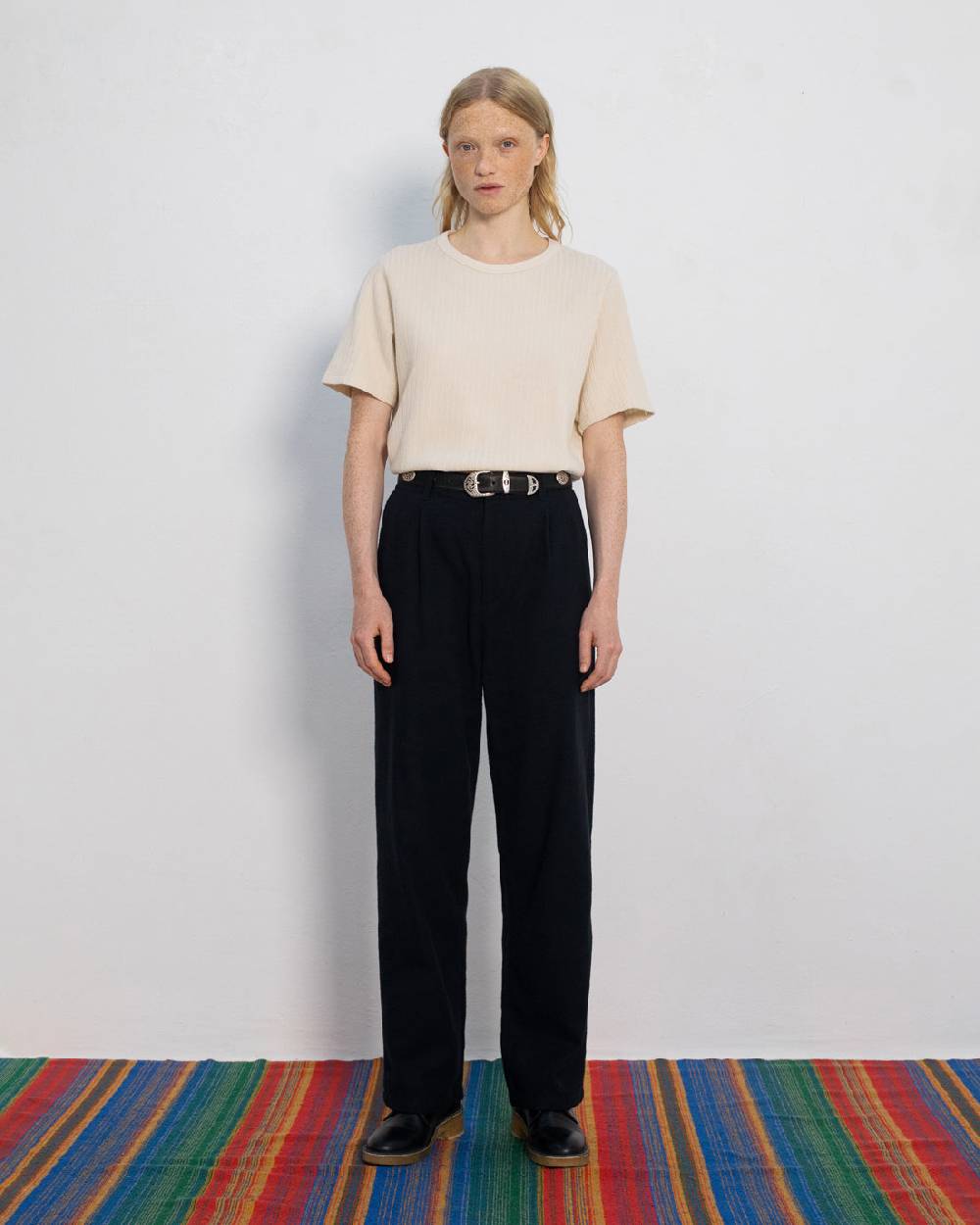 Rotholz High Waist Flanell Hose Bio Baumwolle - Schwarz Black Friday Preise