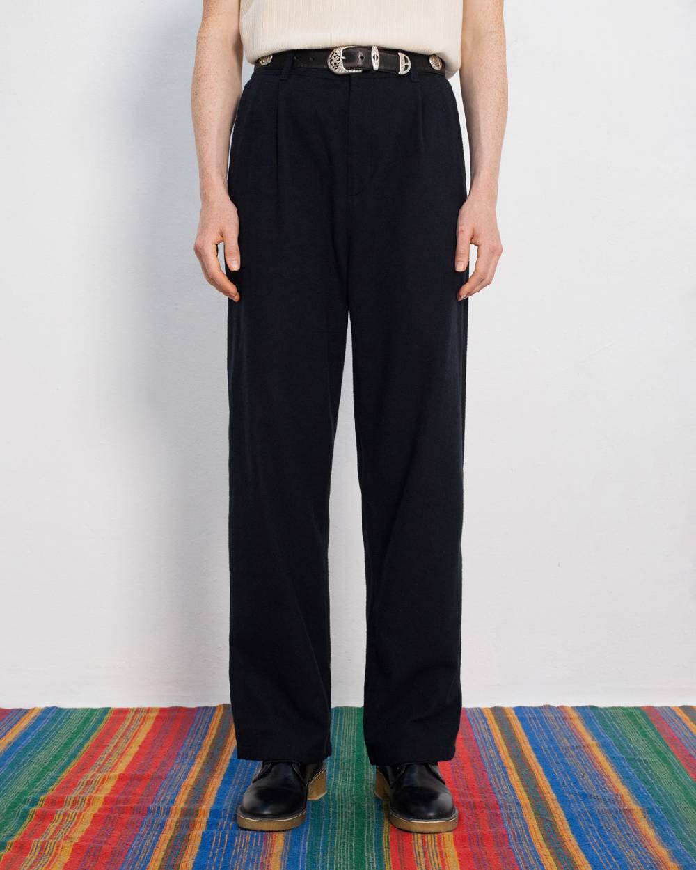 Rotholz High Waist Flanell Hose Bio Baumwolle - Schwarz Black Friday Preise