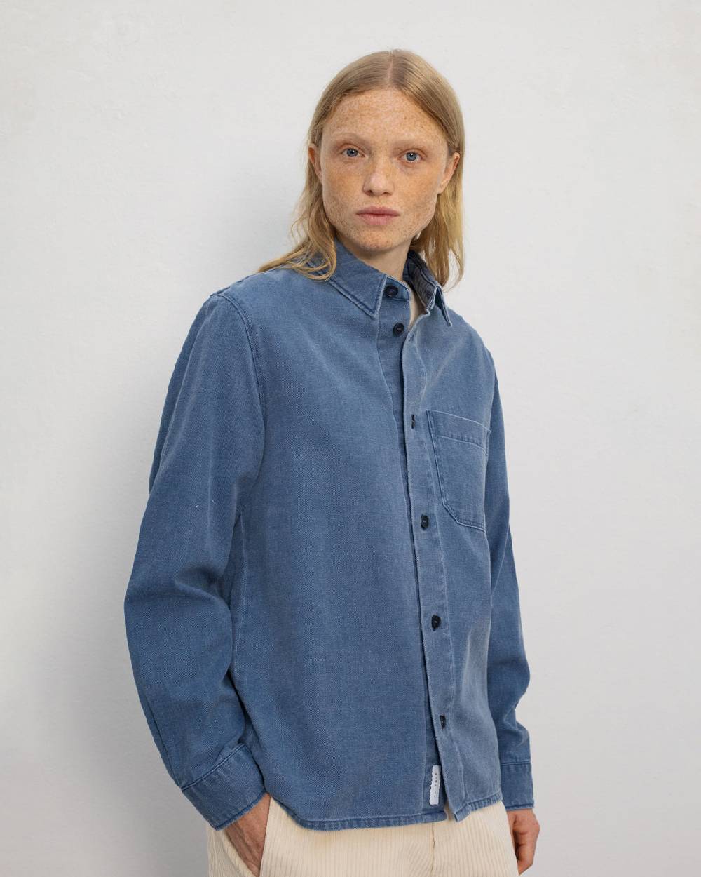 Rotholz Denim Hemd Recycelte Baumwolle - Blau Sonderangebot