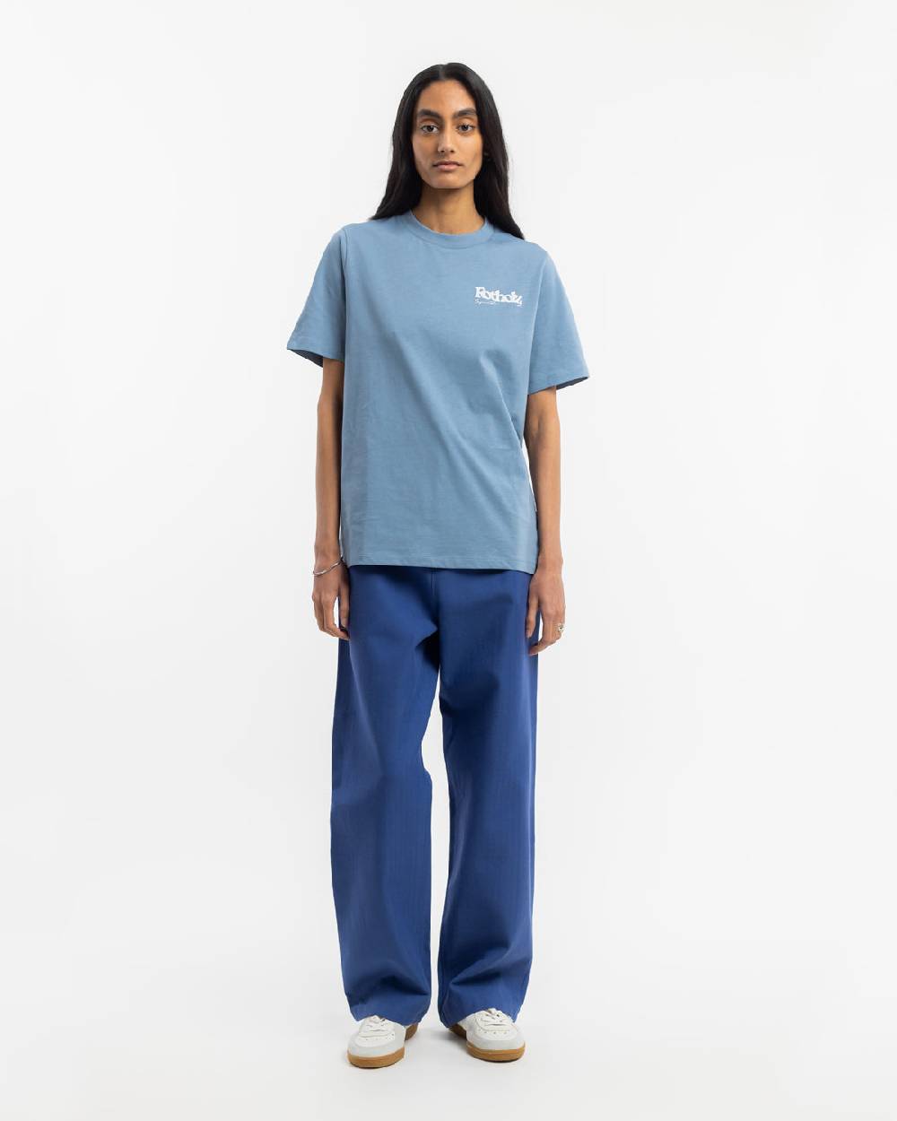 Rotholz Retro Logo T-Shirt Bio Baumwolle - Hellblau Großer Ausverkauf