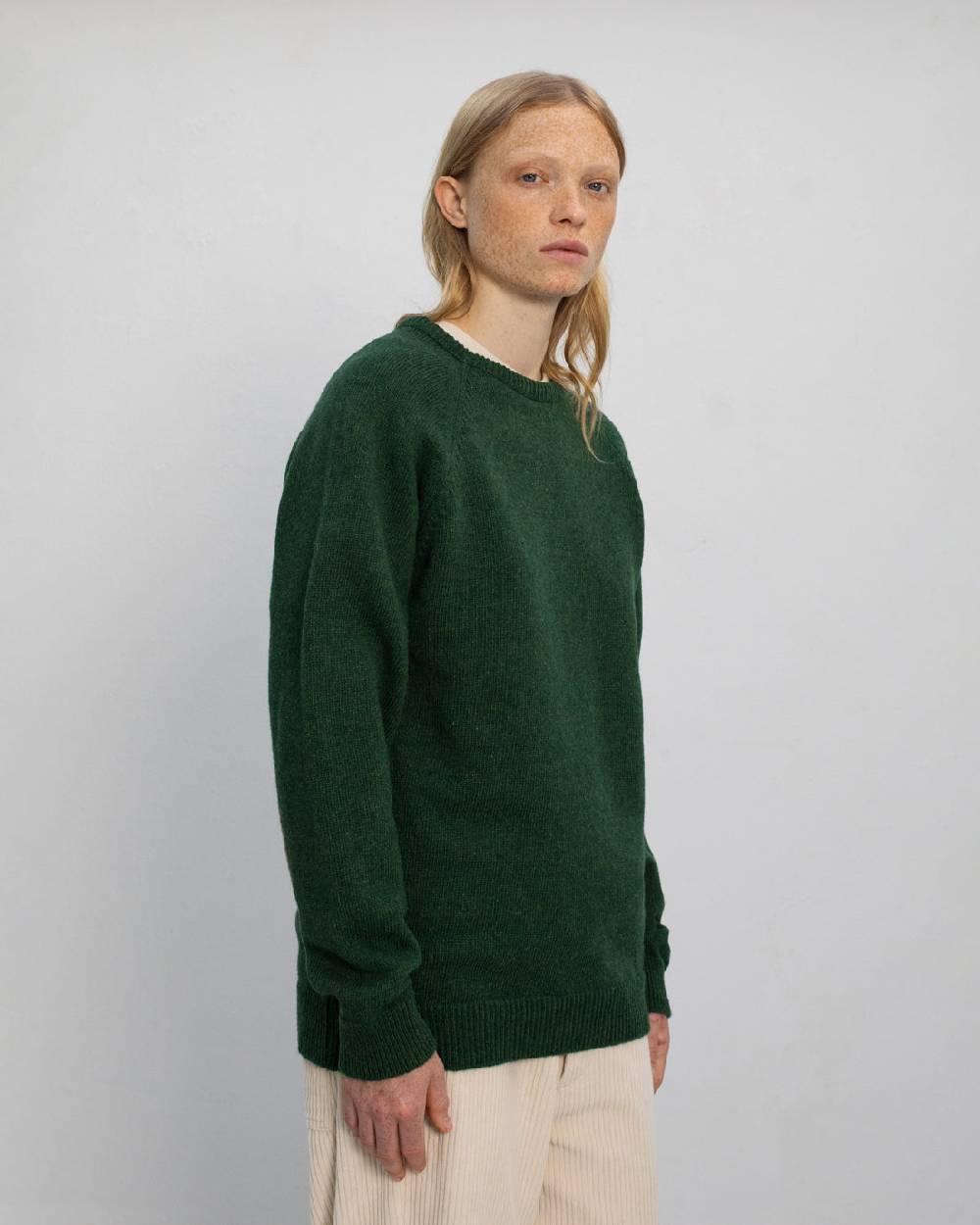 Rotholz Smiley Strickpullover Recycelte Wolle - Grün Black Friday