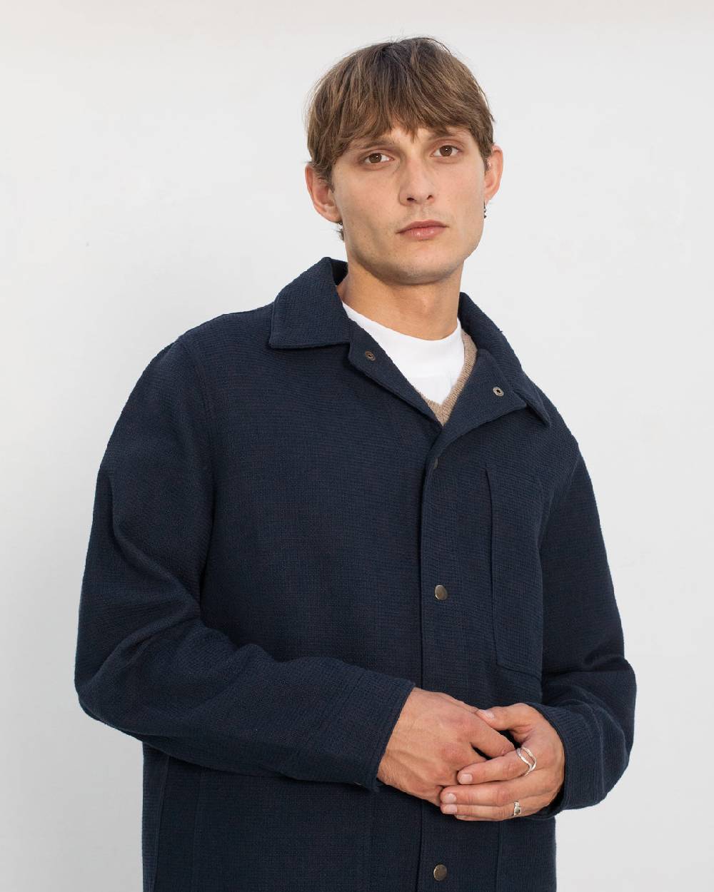 Rotholz Leichte Jacke Waffle Cotton - Blau Heißer Verkauf