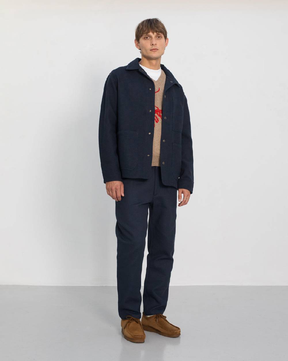 Rotholz Leichte Jacke Waffle Cotton - Blau Heißer Verkauf