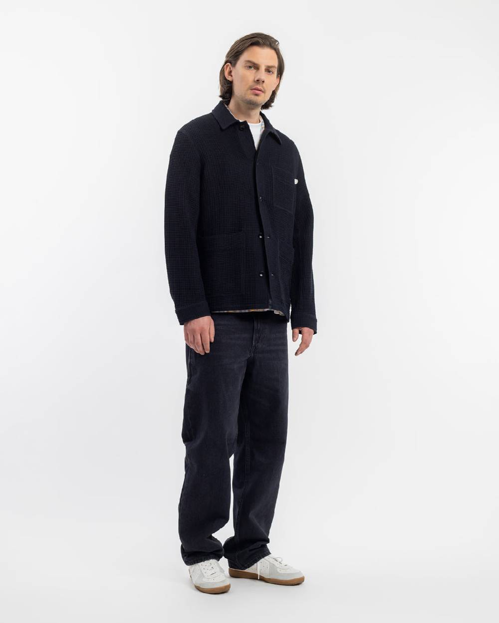 Rotholz Workwear Jacke Waffle Cotton - Schwarz Top Angebot