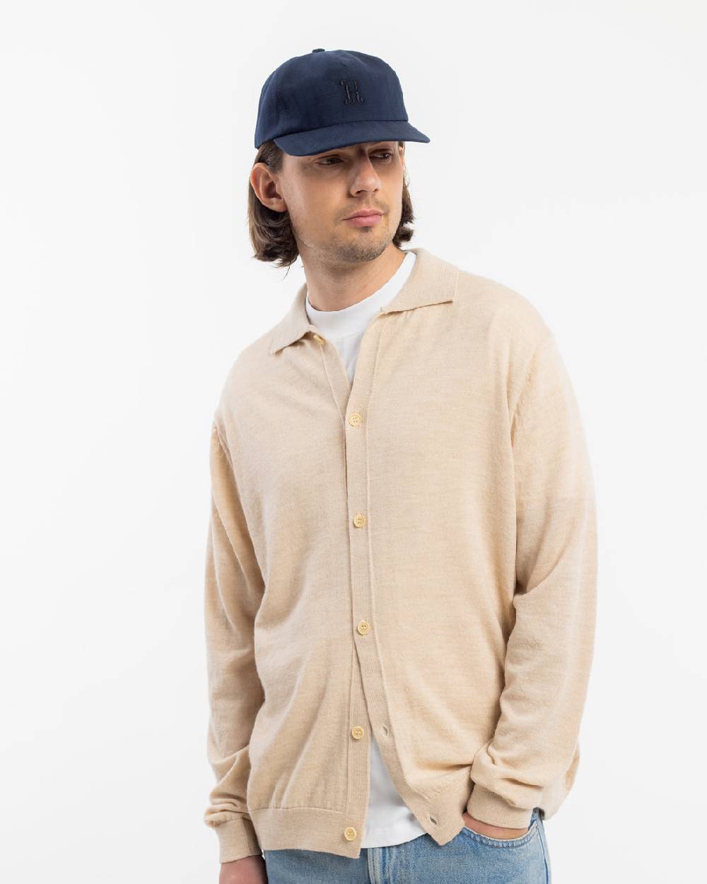 Rotholz Strick Shirt Merinowolle - Sand Neuheiten