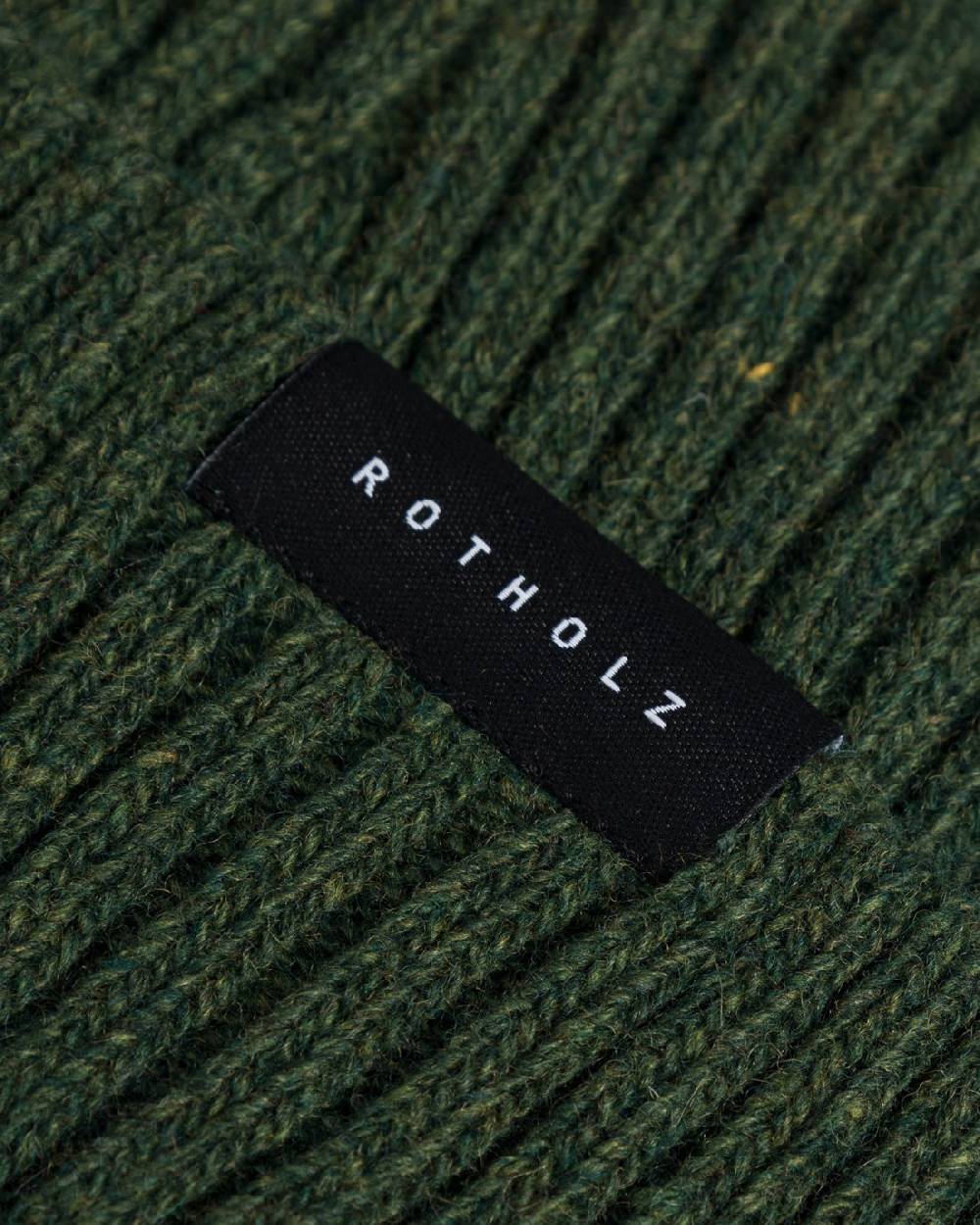 Rotholz Kurze Mütze Wollmix Ripp - Grün Sonderangebote
