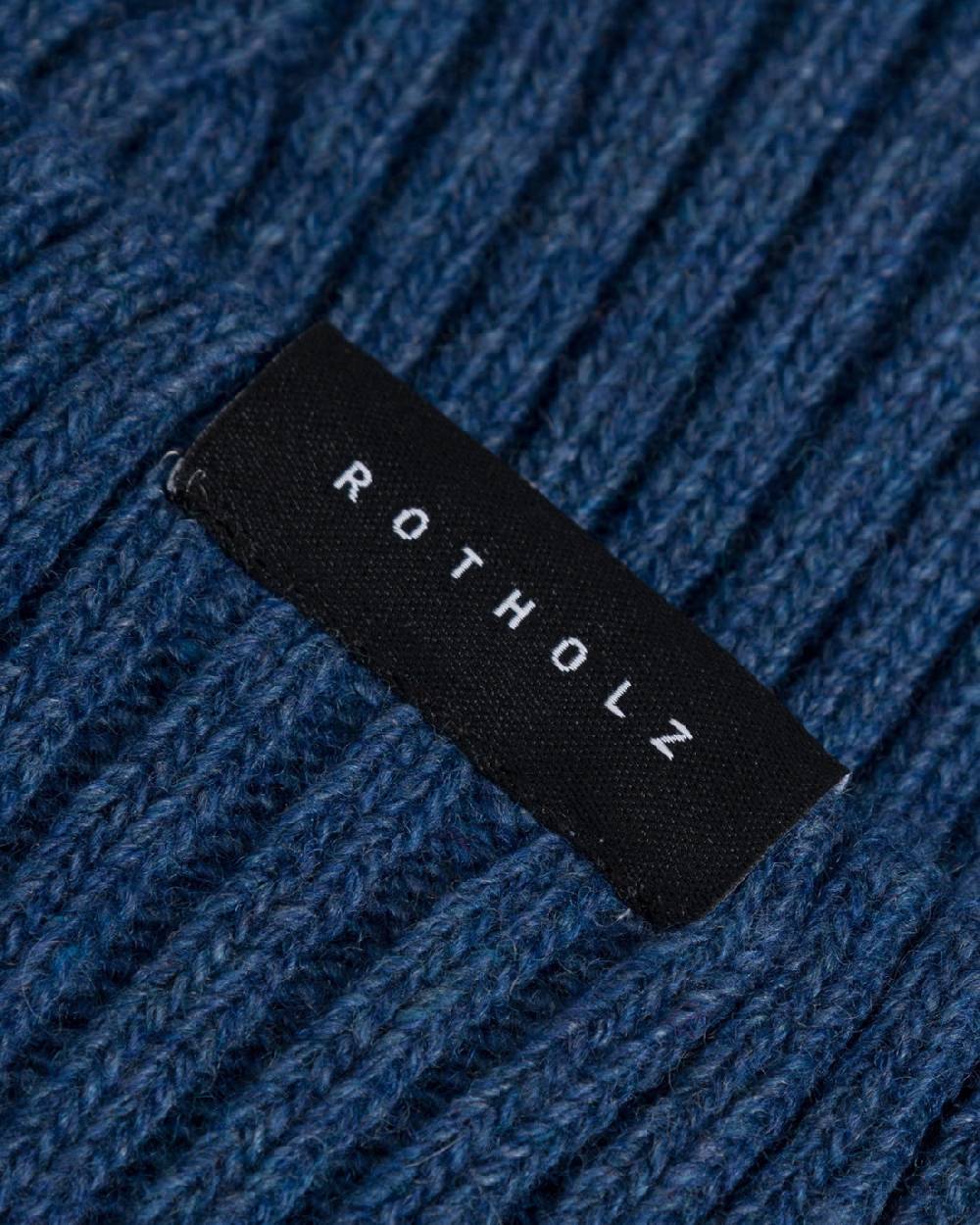 Rotholz Kurze Mütze Wollmix Ripp - Blau Riesige Ersparnisse