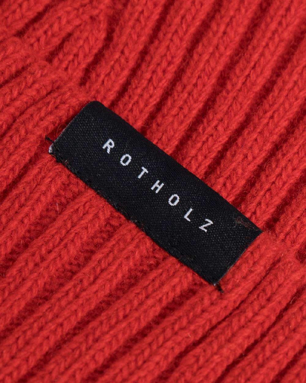 Rotholz Kurze Mütze Wollmix Ripp - Rot VIP-Rabatte