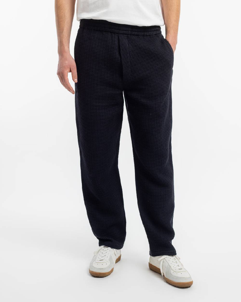 Rotholz Weite Hose Waffle Cotton - Schwarz Tiefpreis