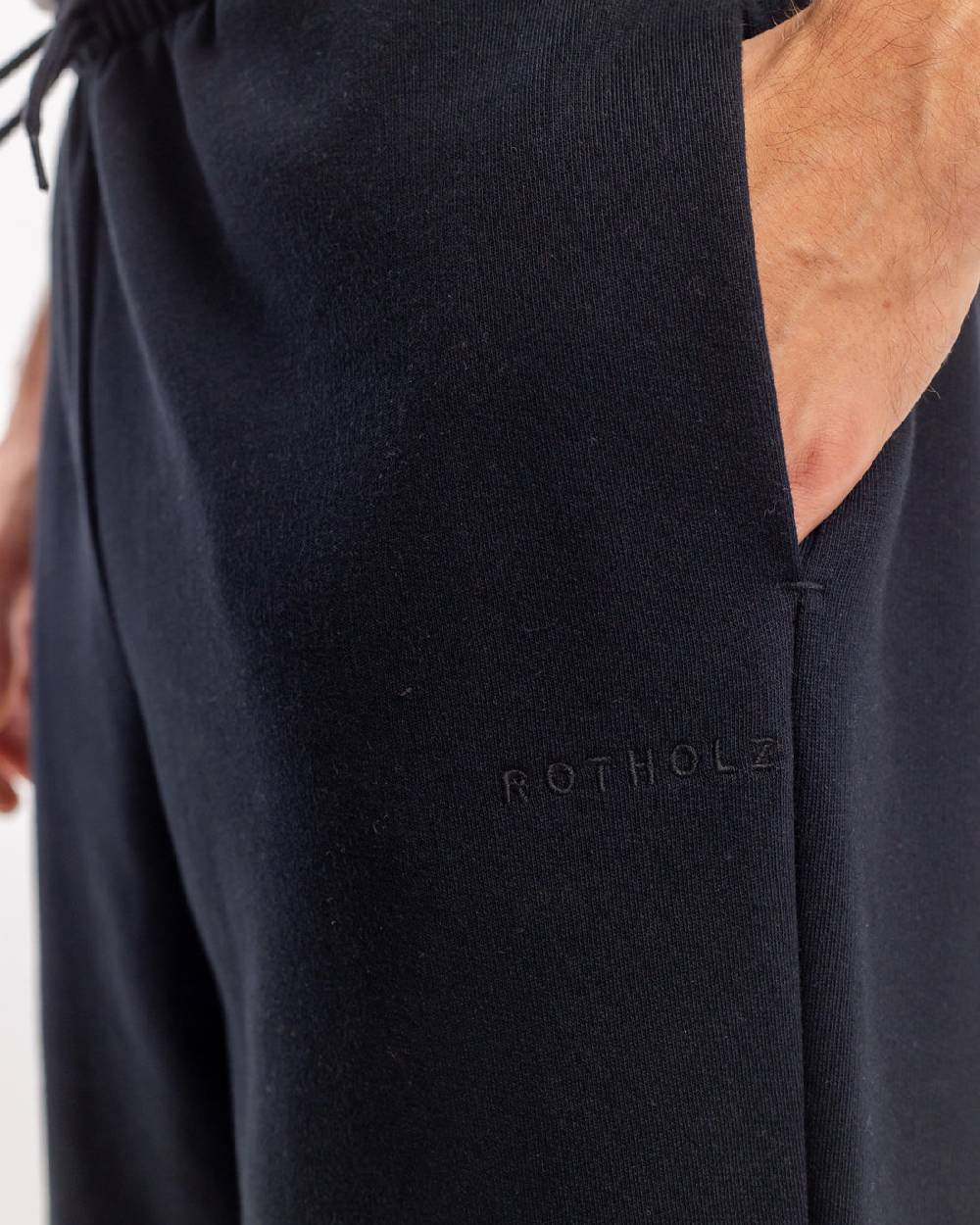 Rotholz Logo Sweatpants Bio Baumwolle - Schwarz Kostenlose Rückgabe