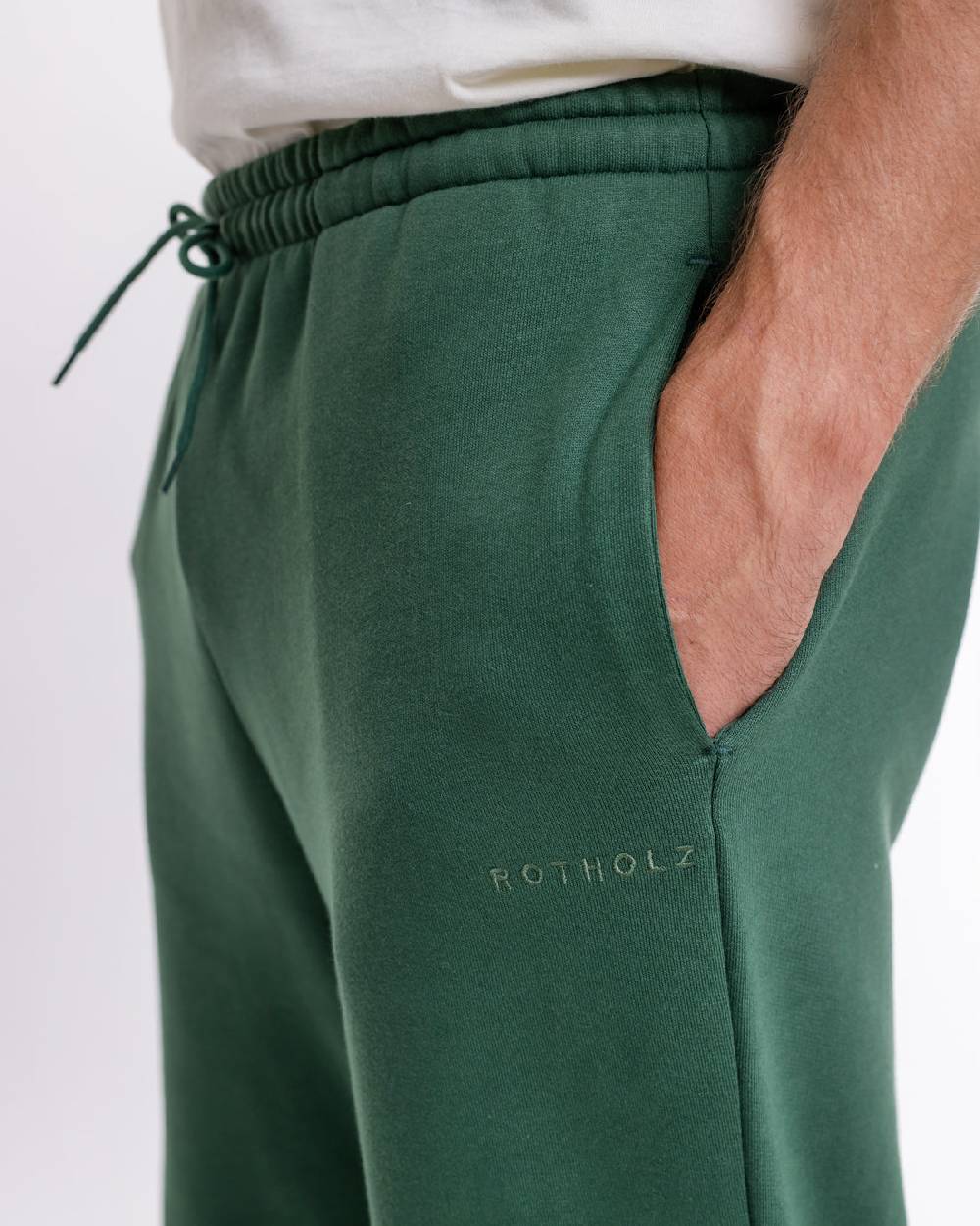 Rotholz Logo Sweatpants aus Bio-Baumwolle Grün Begrenzte Freigabe