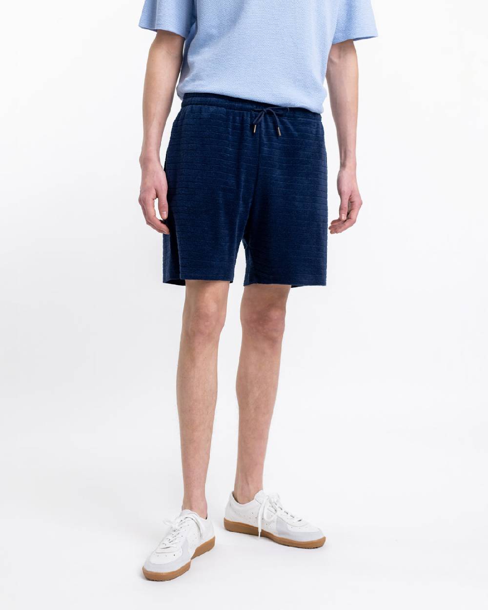 Rotholz Frottee Shorts aus Bio-Baumwolle Blau Letzte 3 Tage