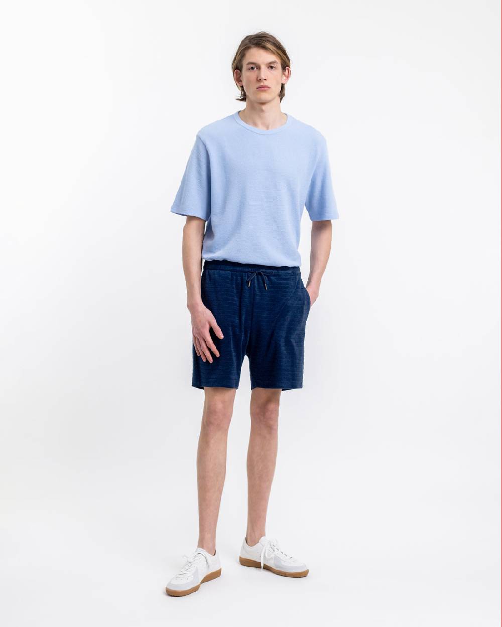 Rotholz Frottee Shorts aus Bio-Baumwolle Blau Letzte 3 Tage