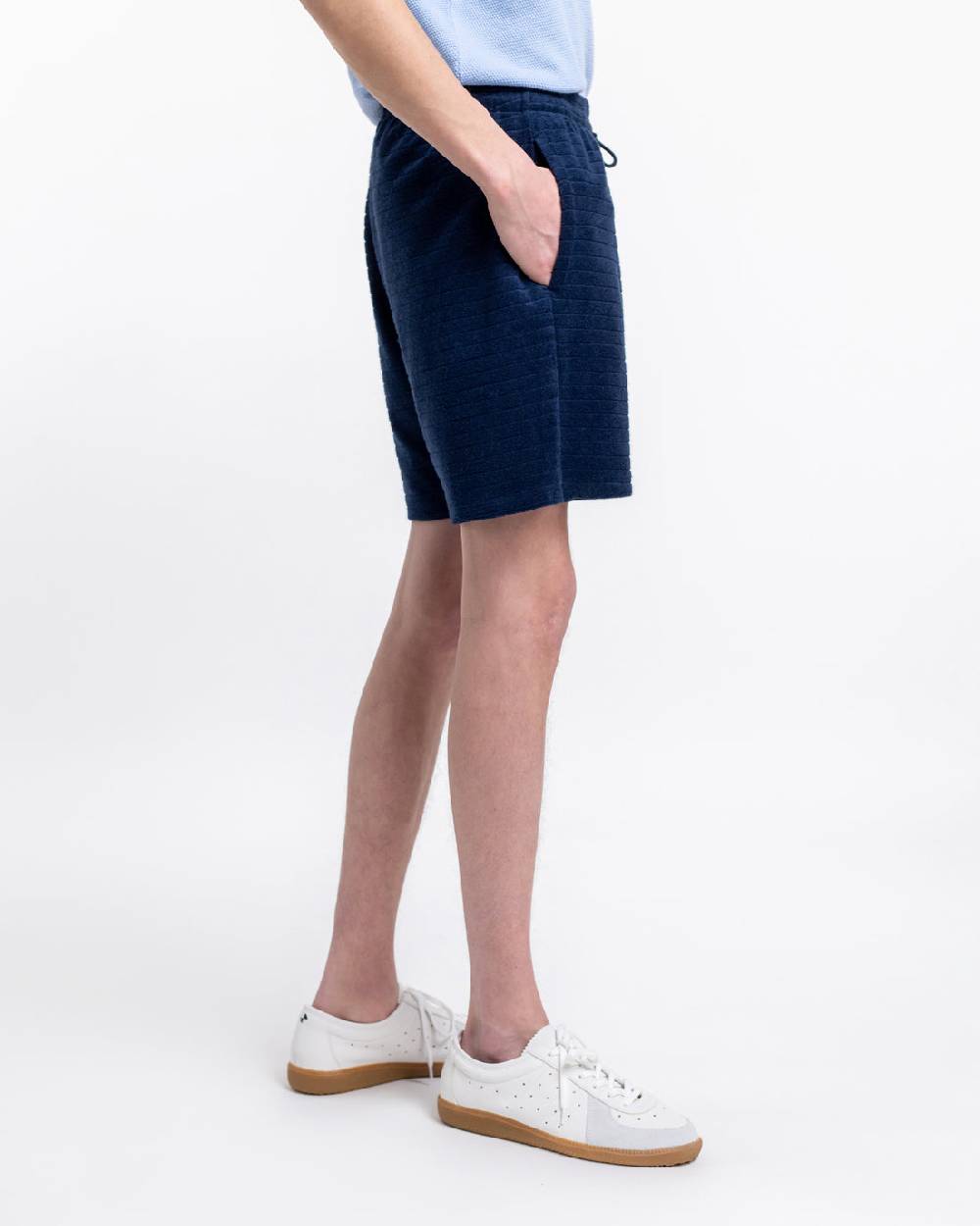 Rotholz Frottee Shorts aus Bio-Baumwolle Blau Letzte 3 Tage