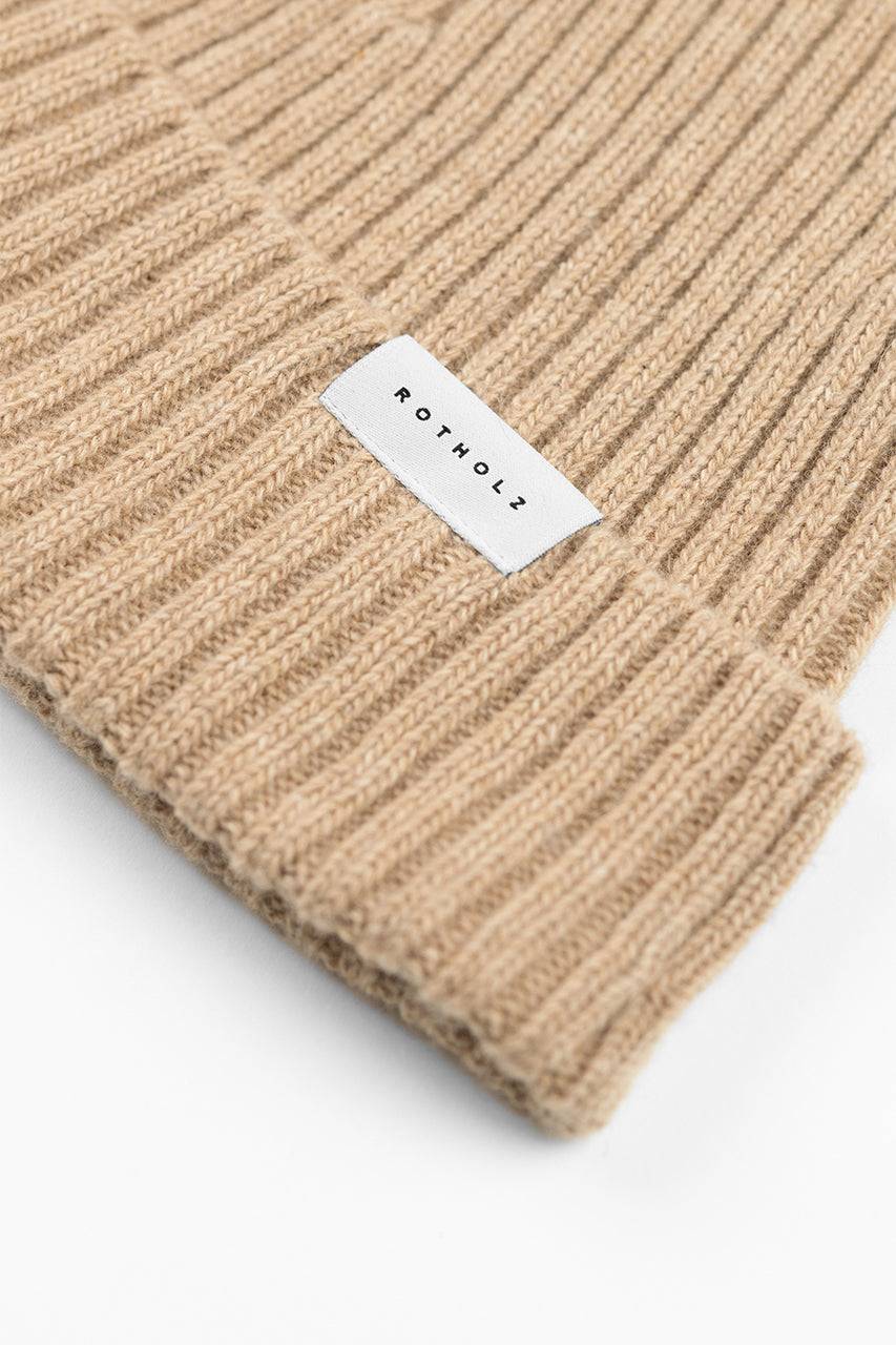 Rotholz Klassische Mütze Wollmix Ripp - Beige Bis zu 50% Rabatt