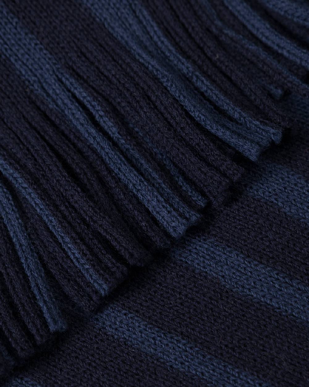 Rotholz Gestrickter Schal Merinowolle - Blau Gestreift Bis zu 60% Rabatt