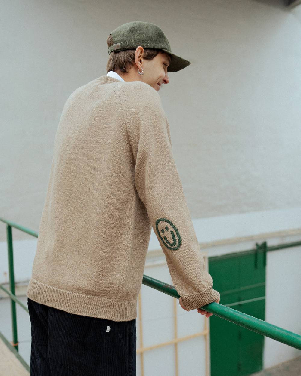 Rotholz Smiley Strickpullover Recycelte Wolle - Beige Clearance-Verkauf