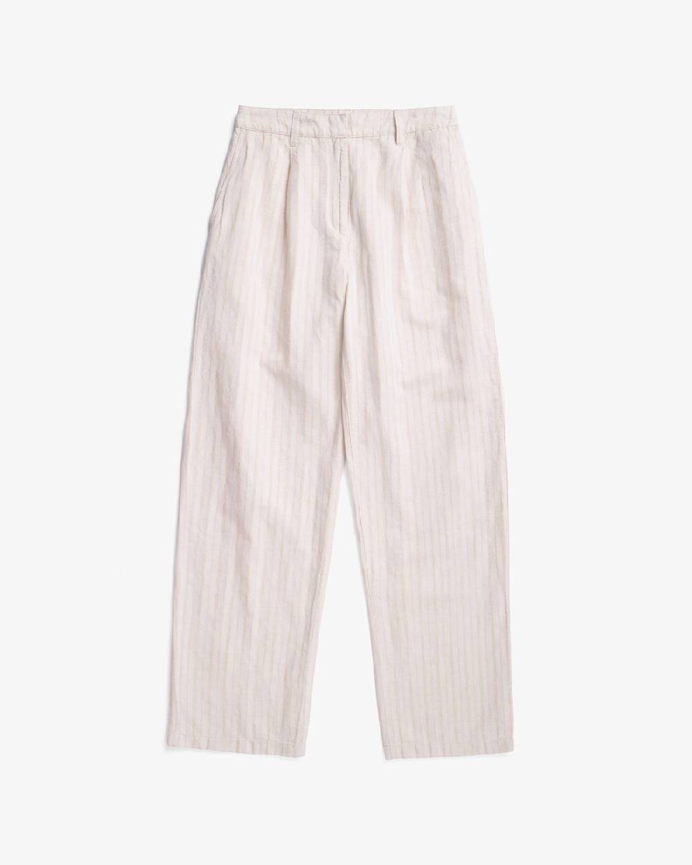 Rotholz High Waist Hose Leinen Mix - Creme Fabrikladen