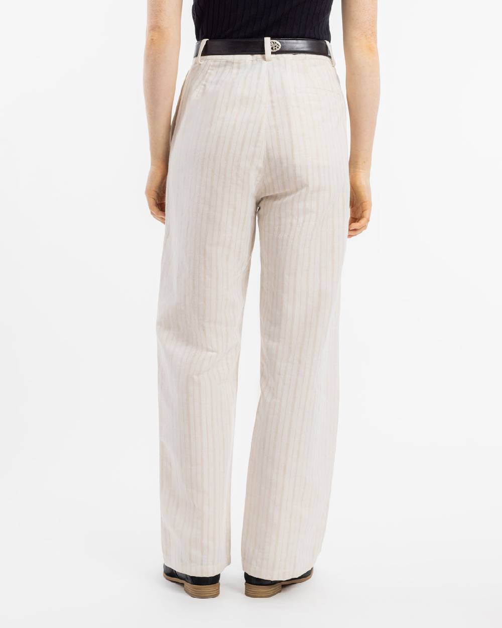Rotholz High Waist Hose Leinen Mix - Creme Fabrikladen