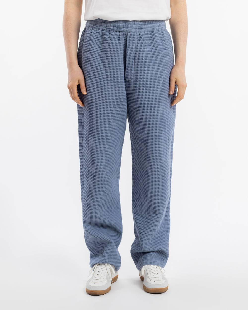 Rotholz Weite Hose Waffle Cotton - Hellblau Speichern exportieren