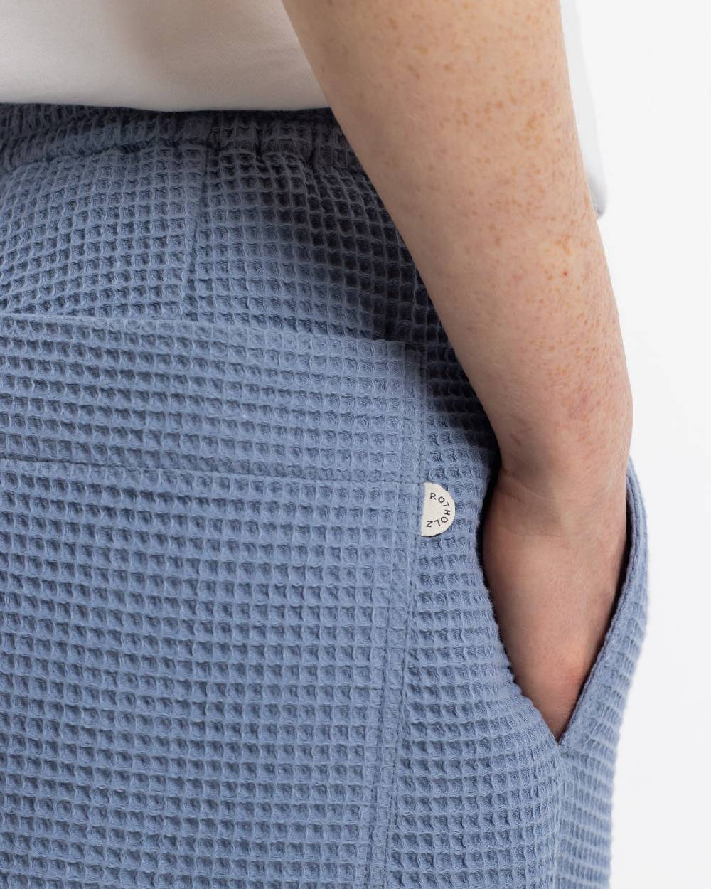 Rotholz Weite Hose Waffle Cotton - Hellblau Speichern exportieren