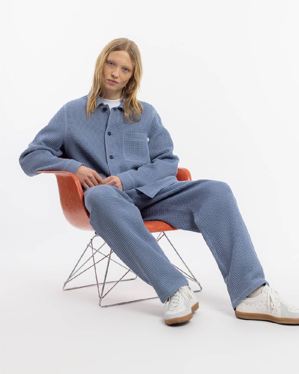 Rotholz Workwear Jacke Waffle Cotton - Hellblau 2025