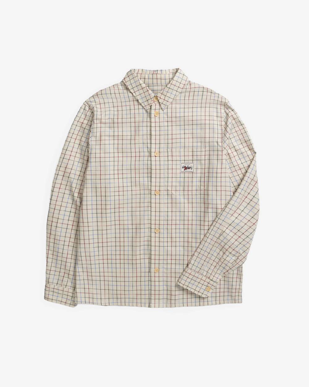 Rotholz Kariertes Hemd Bio Baumwolle - Off-White Auslauf