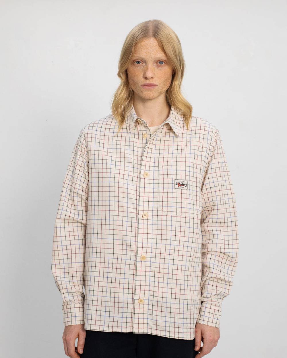 Rotholz Kariertes Hemd Bio Baumwolle - Off-White Auslauf