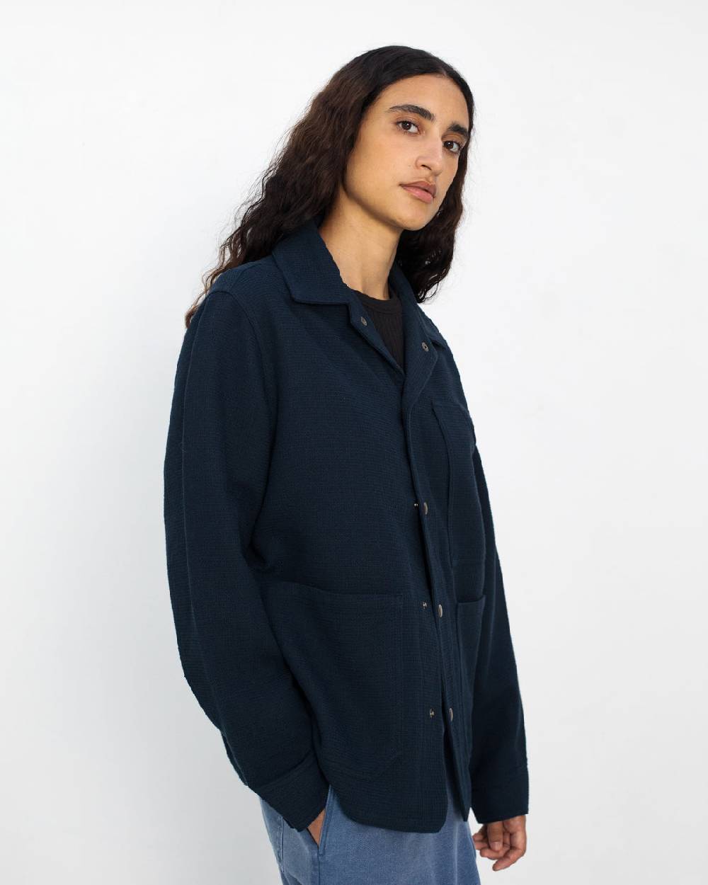 Rotholz Leichte Jacke Waffle Cotton - Blau im Angebot