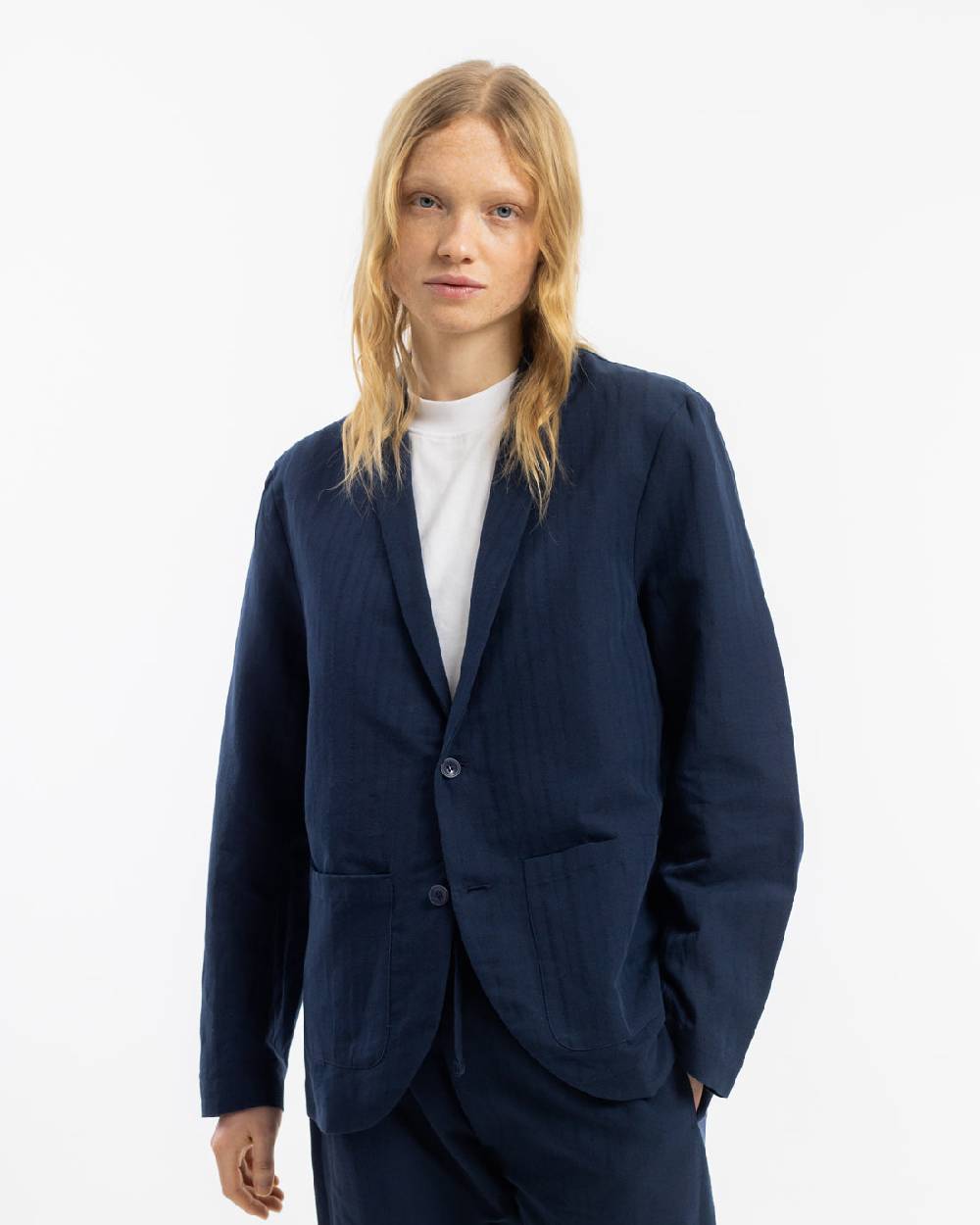 Rotholz Workwear Blazer Leinen Mix - Dunkelblau Meist gekauft
