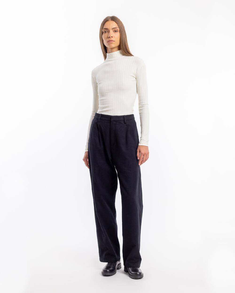 Rotholz Geripptes Longsleeve Bio Baumwolle - Off-White Blitzverkäufe