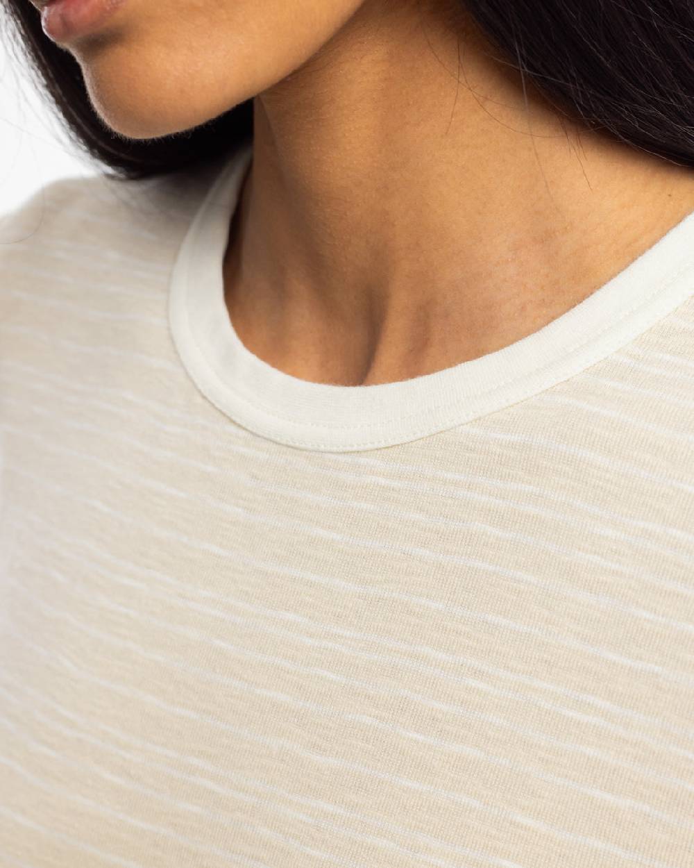 Rotholz Gestreiftes T-Shirt Kleid - Creme Limitierter Zeitrabatt