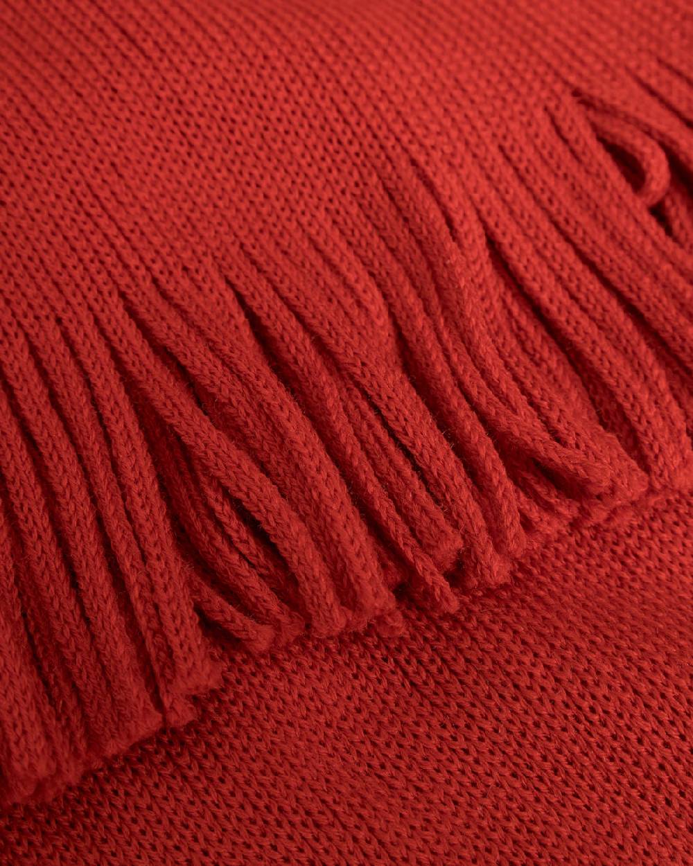 Rotholz Gestrickter Schal Merinowolle - Rot Fabrik Onlineshop