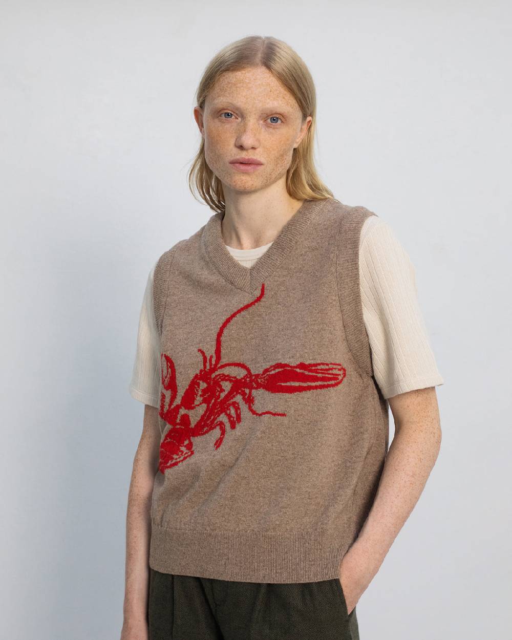 Rotholz Lobster Weste Recycelte Wolle - Braun Fabrikpreis