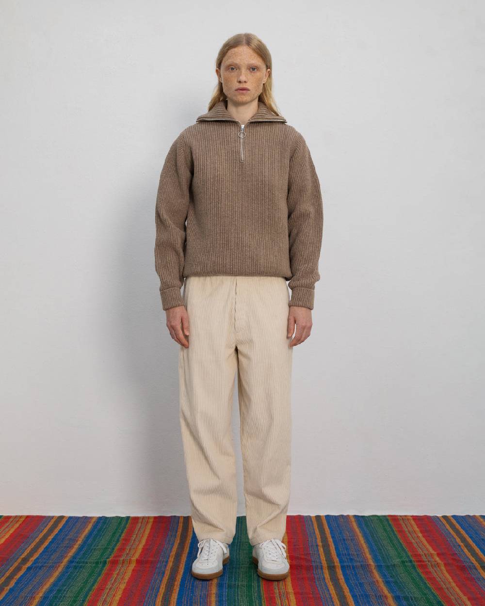 Rotholz Schwerer Strick Troyer Recycelte Wolle - Beige Günstig kaufen