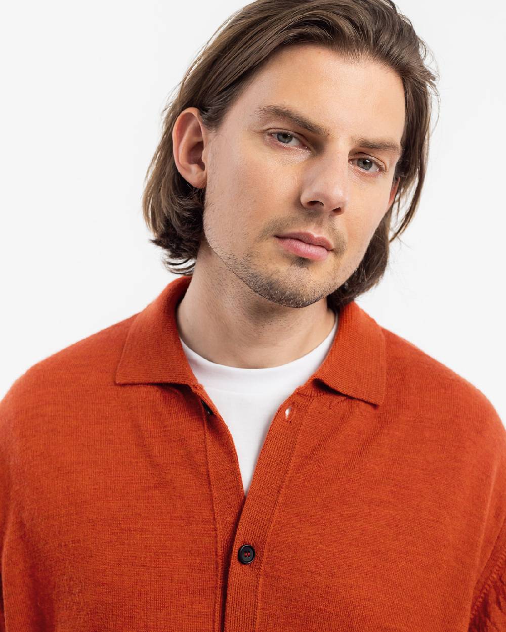 Rotholz Strick Shirt Merinowolle - Rot Cyber Monday