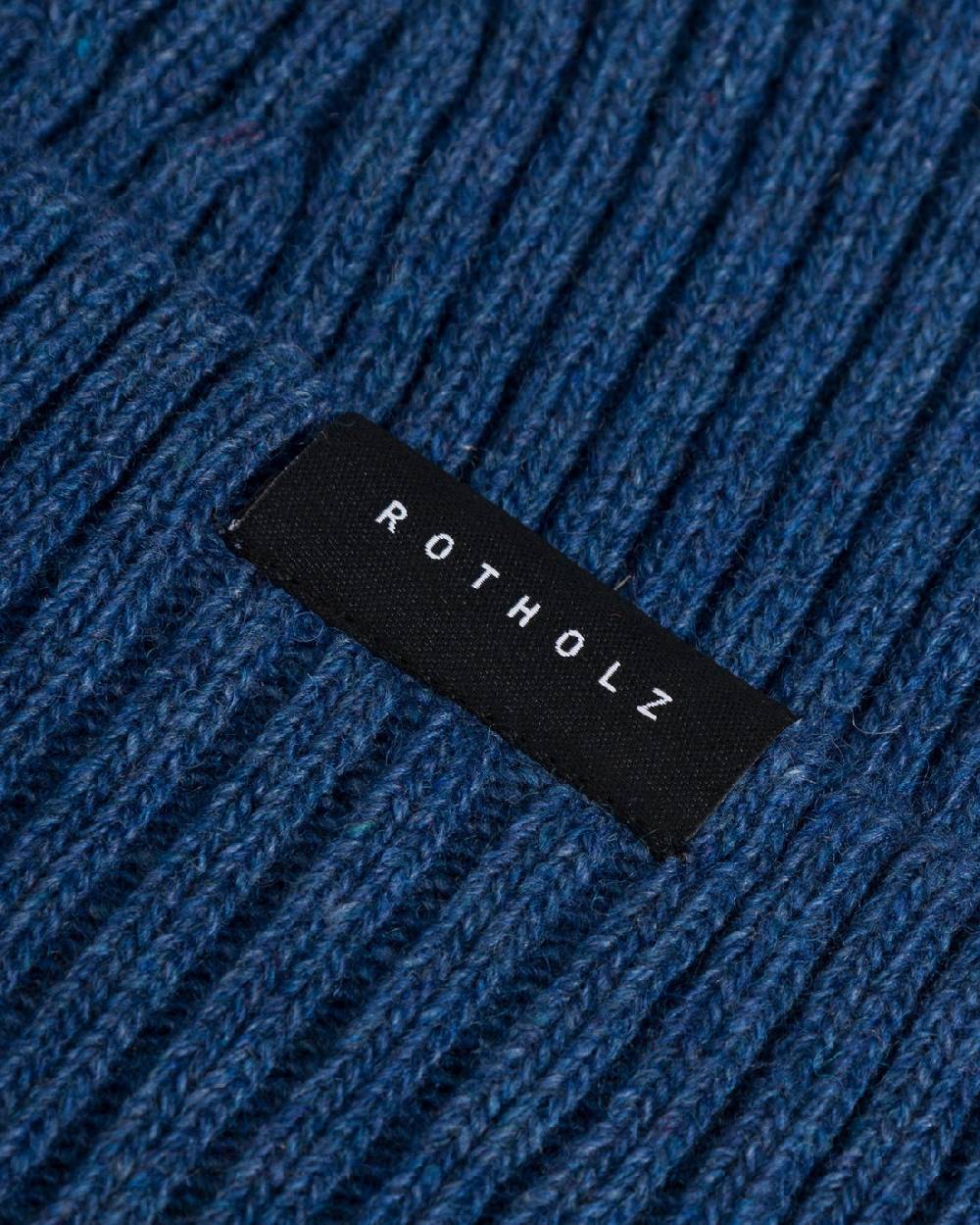 Rotholz Klassische Mütze Wollmix Ripp - Blau Heißer Verkauf