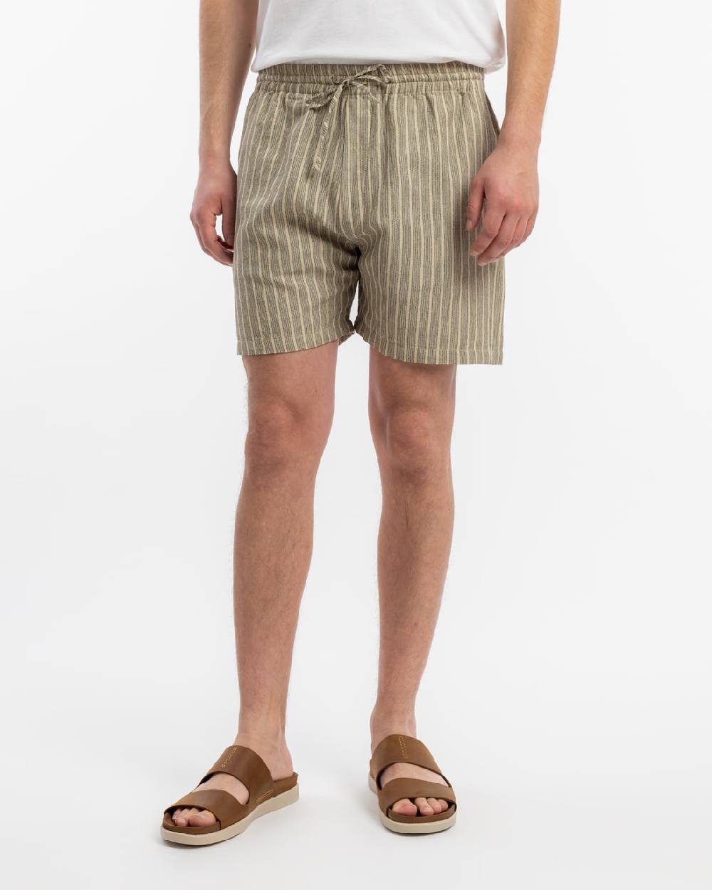 Rotholz Kurze Hose Leinen Mix - Grau Gestreift Bestseller
