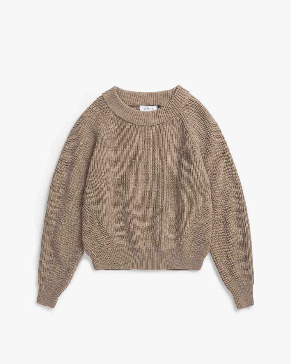 Rotholz Grober Strickpullover Recycelte Wolle - Beige Super Sparpreis