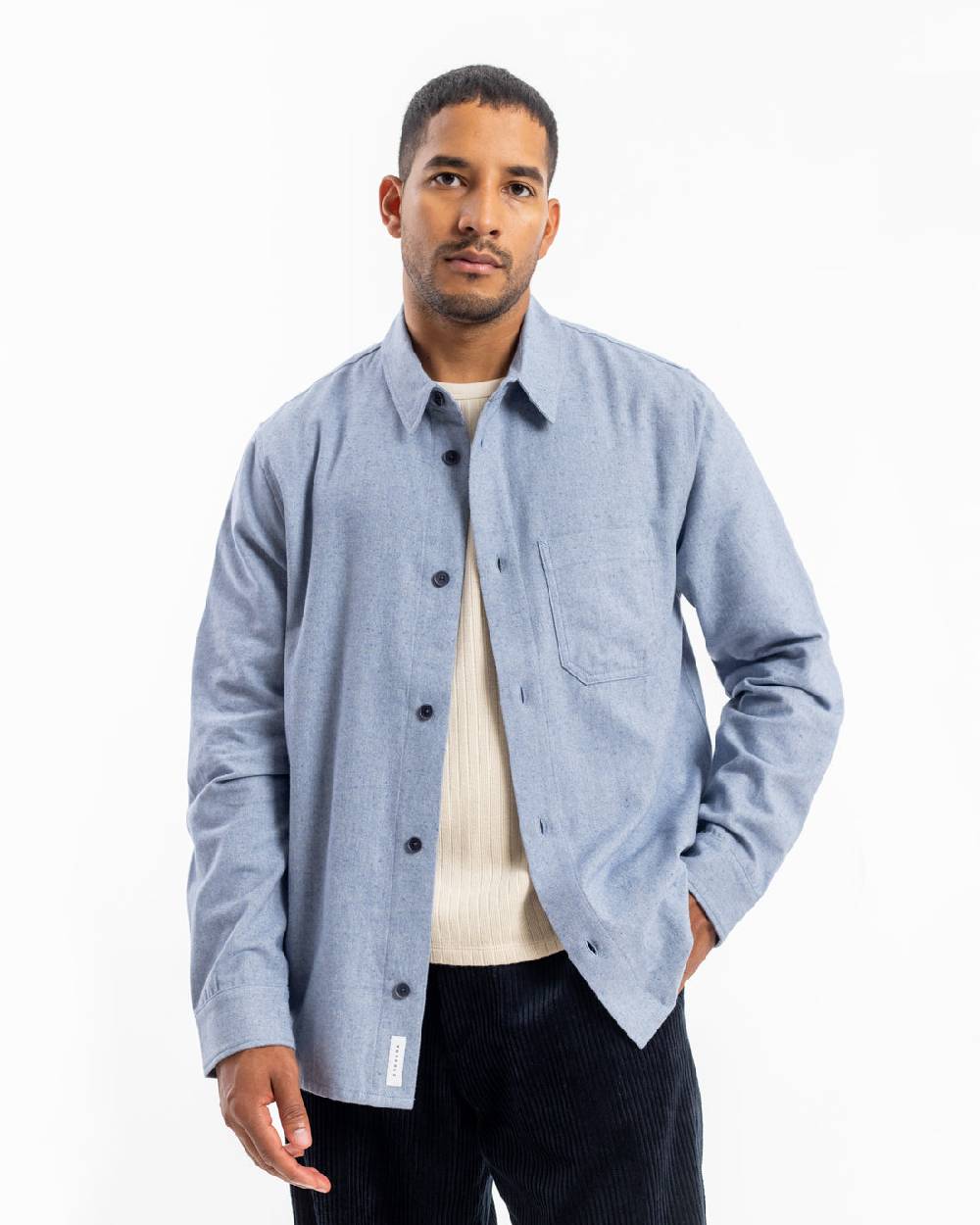 Rotholz Hemd Bio Baumwolle - Denim Blau Begrenzte Freigabe