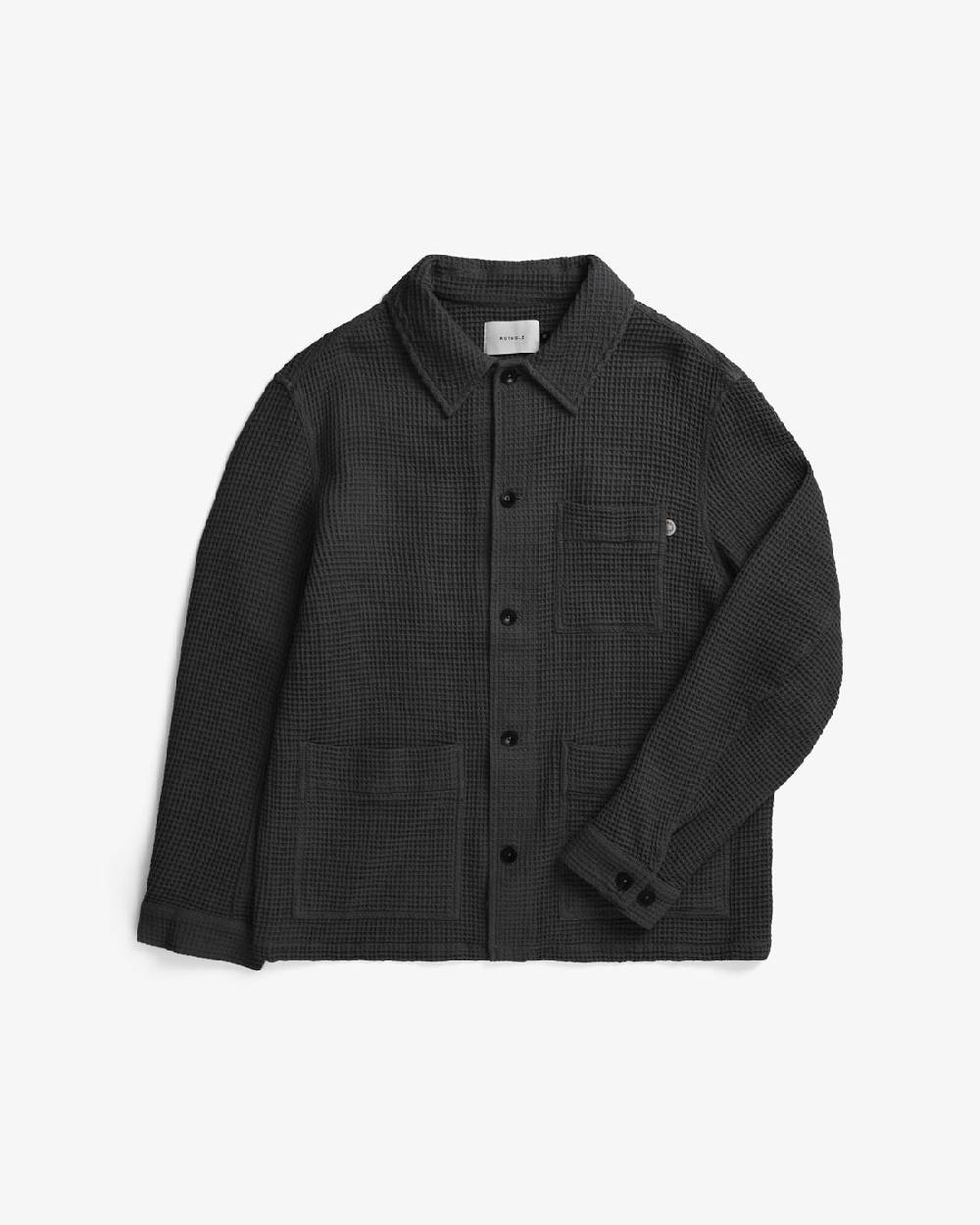 Rotholz Workwear Jacke Waffle Cotton - Schwarz 50% Rabatt mit kostenlosem Versand