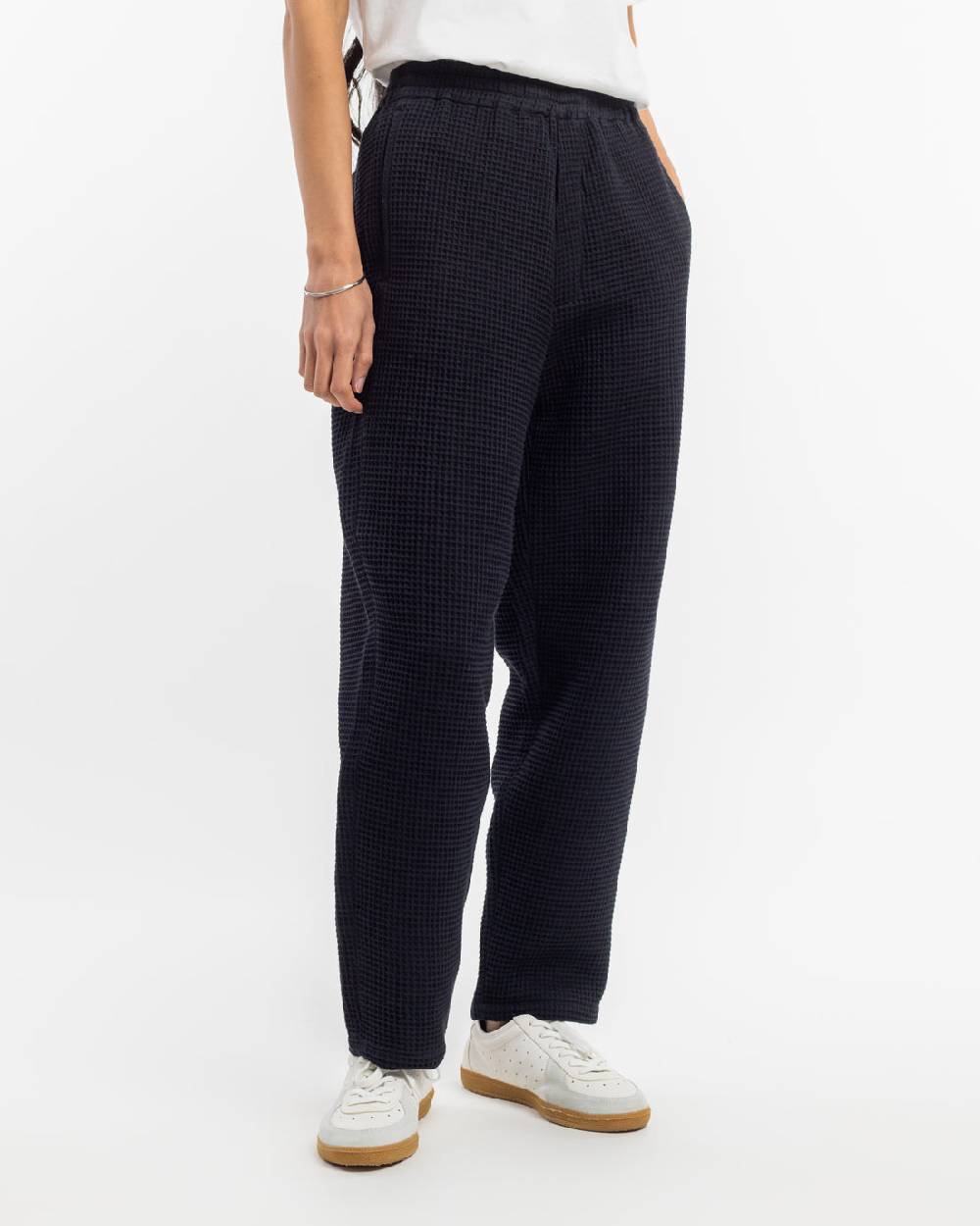 Rotholz Weite Hose Waffle Cotton - Schwarz Outlet