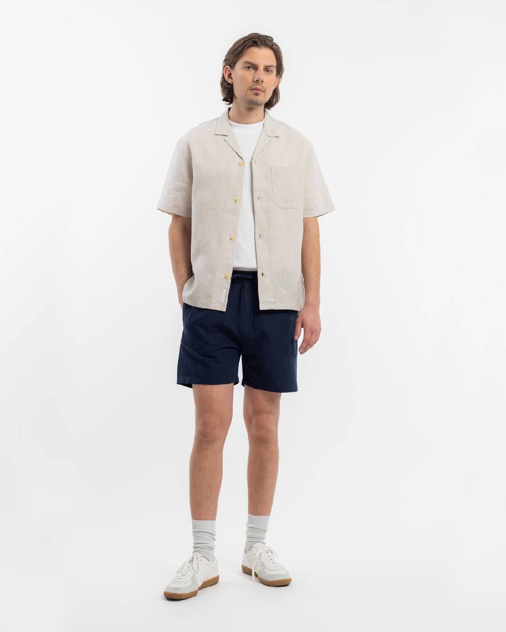 Rotholz Bowling Shirt Leinen Mix - Weiß Fabrikpreis